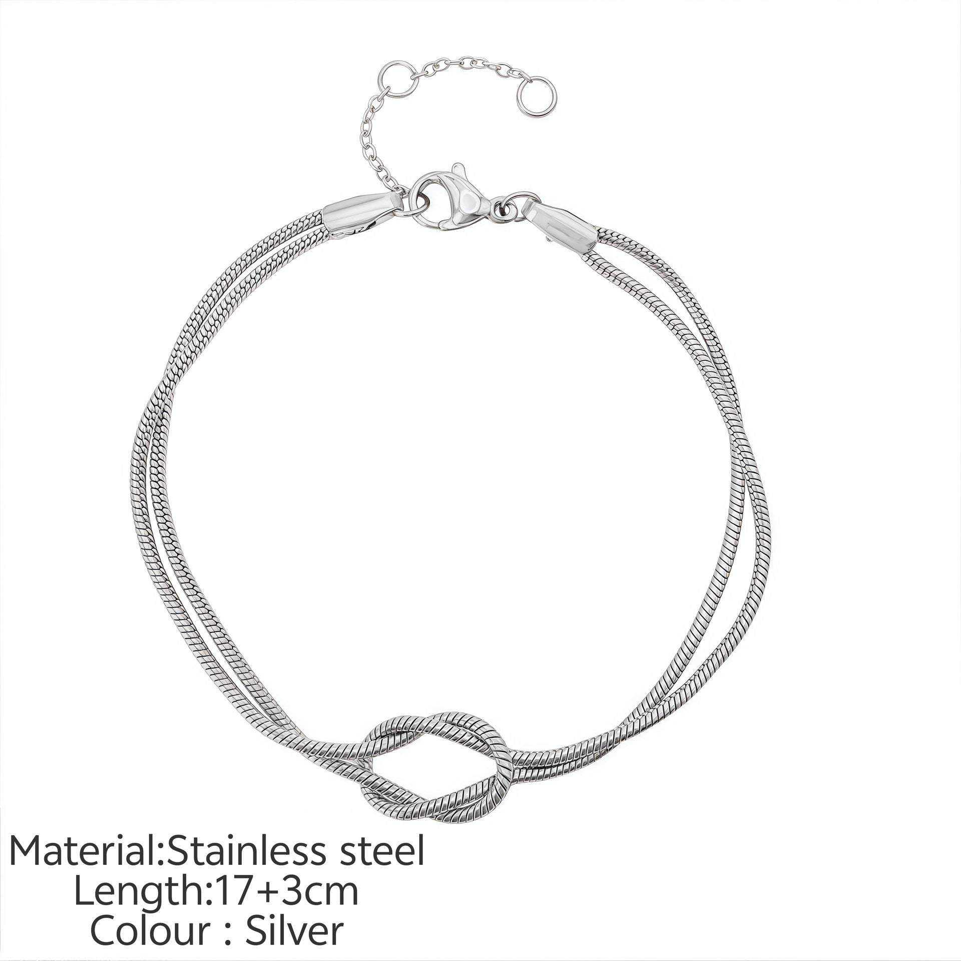 Simple Knotted Snake Chain In Stainless Steel