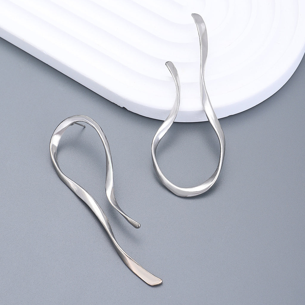 Personalized Minimalist Asymmetric Liquid Lava Earrings