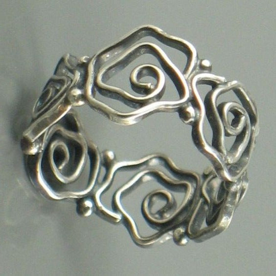 Alloy Silver-plated Swirl Ring