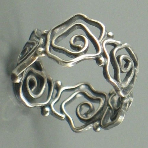 Alloy Silver-plated Swirl Ring