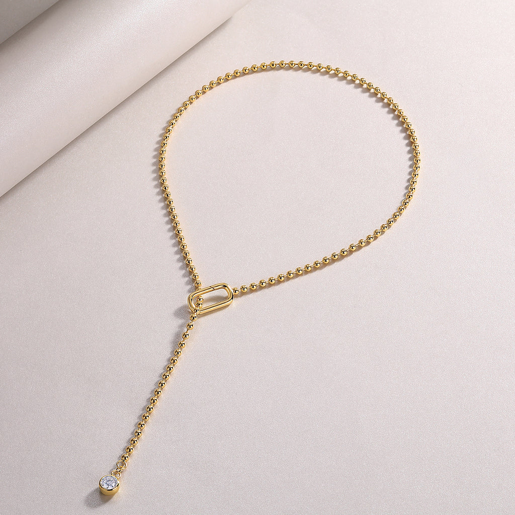 Tassel - Set With Top-quality Moissanite S925 Silver And Gold-plated Necklace Pendant, A Fashionable And Trendy Accessory That Can Be Tested With A Diamond Pen
