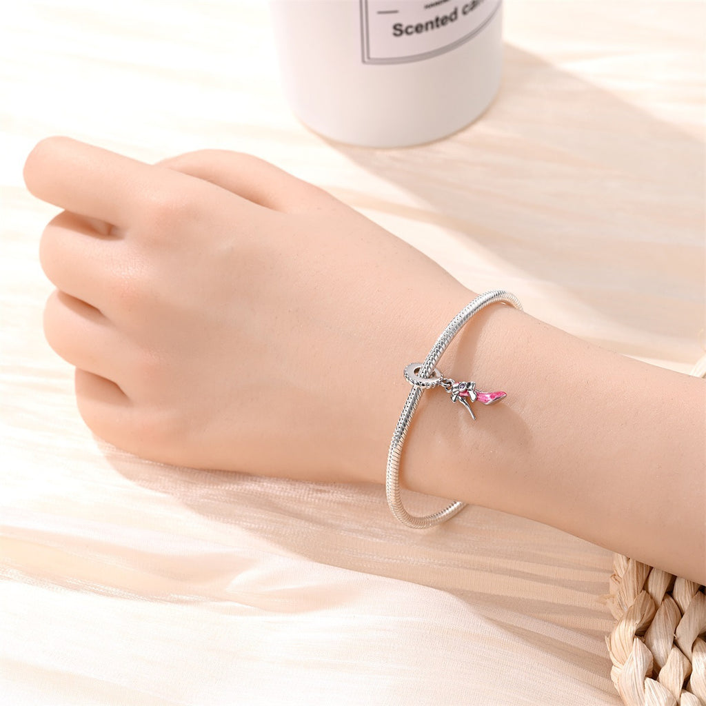 DIY Ornament Accessories Bracelet White Copper Plated 925 Silver Pendant