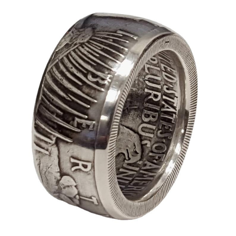 Retro Morgan Coin Ring Exquisitely Crafted US Dollar-Engraved Jewelry
