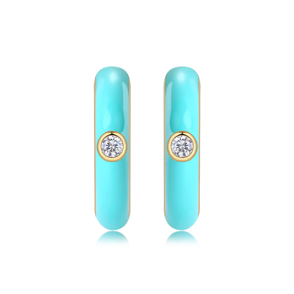 Colorful Imprint - Top-quality Moissanite Luxury Fashion Light Luxury Jewelry Silver Stud Earrings S925 Silver Electroplated Gold