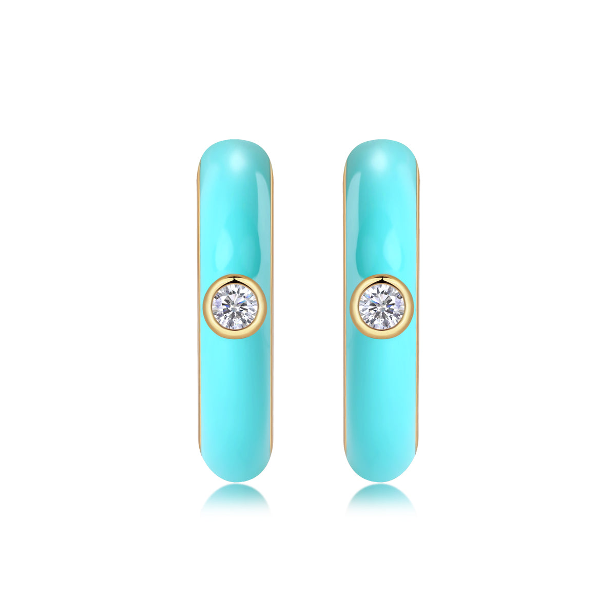 Colorful Imprint - Top-quality Moissanite Luxury Fashion Light Luxury Jewelry Silver Stud Earrings S925 Silver Electroplated Gold