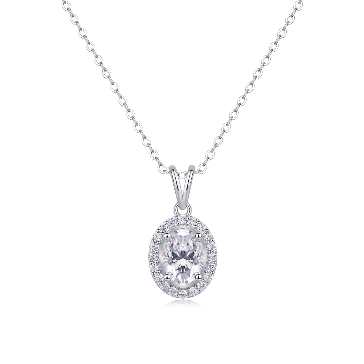 V-shaped Infinity - Top-quality Moissanite Fashionable Light Luxury Jewelry Pendant Necklace S925 Silver Plated Platinum