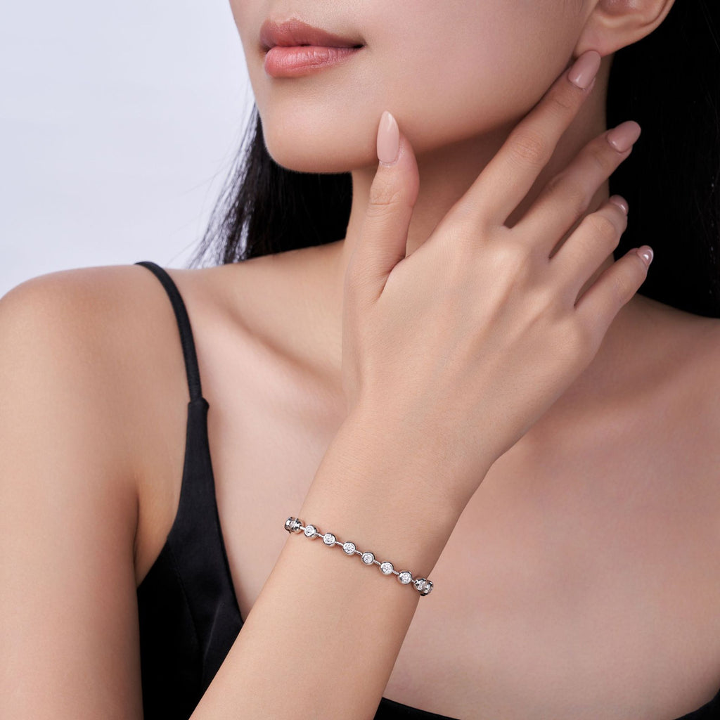 4mm Moissanite Full-Set Light-Luxury Bracelet With A Niche Design