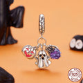 Halloween Ghost Three-in-One Pendant Parts Sterling Silver Beads