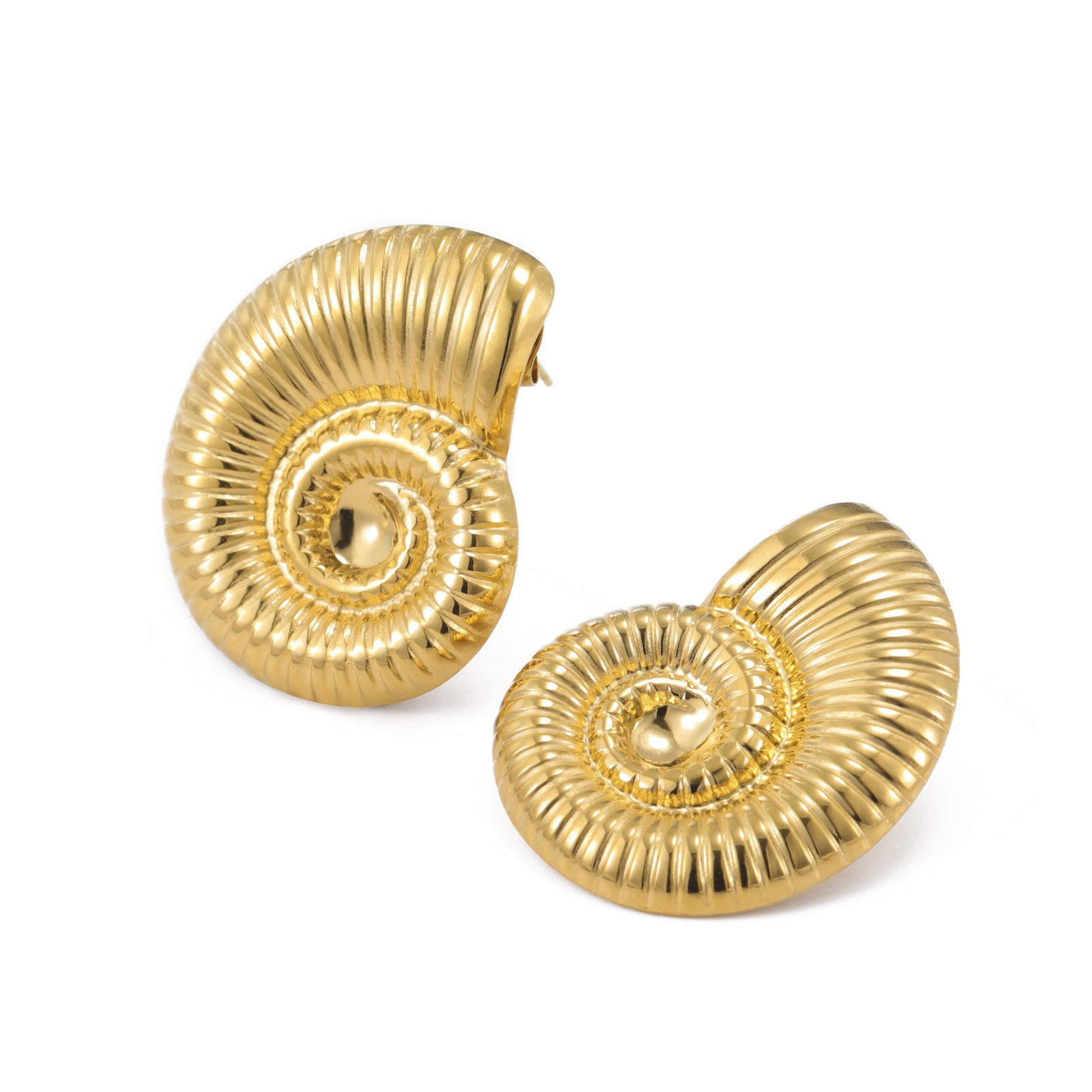 Womens Stainless Steel Minimalist Gold-Colored Earrings