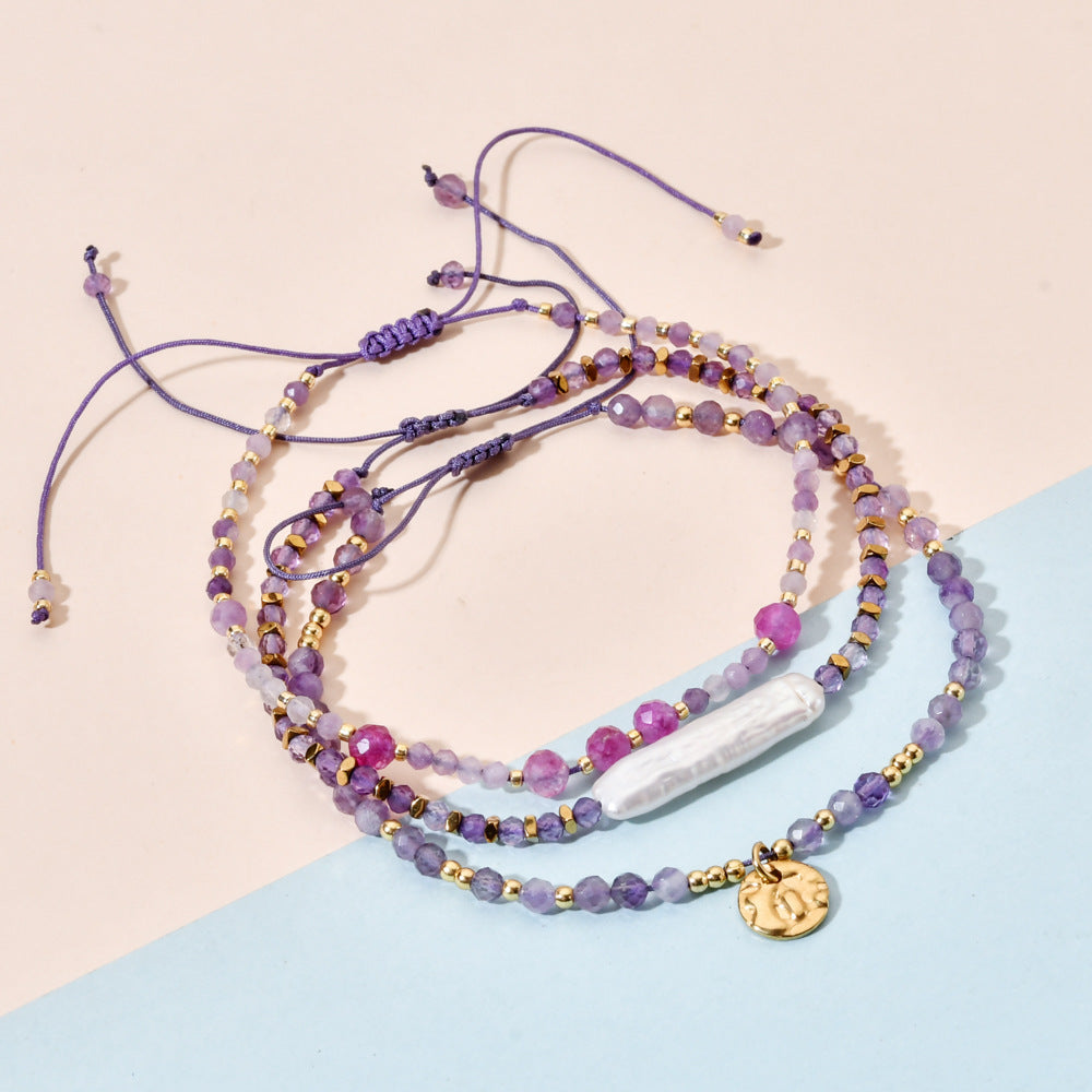 Retro Light-luxury High-end Pearl Bracelet With A Drawstring