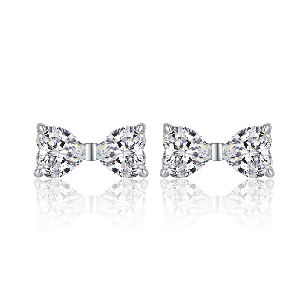 Heart-shaped Moissanite Set With Top-quality Moissanite Luxury And Fashionable Light Luxury Jewelry Silver Stud Earrings S925 Silver-plated Platinum