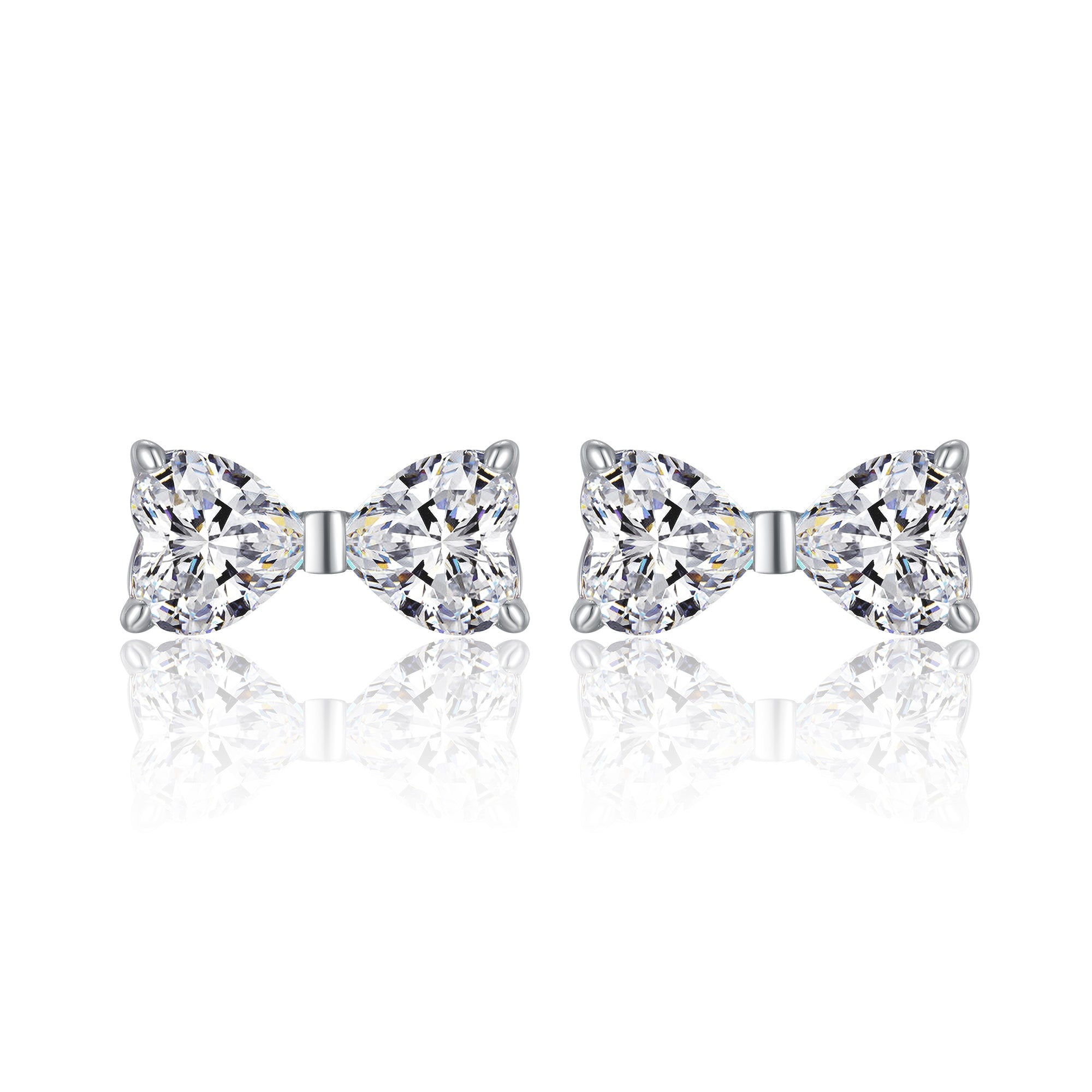 Heart-shaped Moissanite Set With Top-quality Moissanite Luxury And Fashionable Light Luxury Jewelry Silver Stud Earrings S925 Silver-plated Platinum