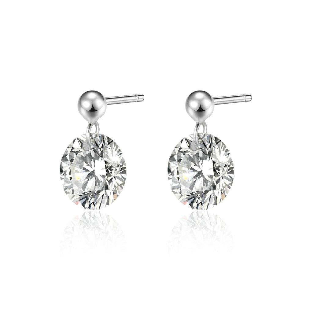 Top-quality Moissanite Luxury And Fashionable Light Luxury Jewelry Silver Stud Earrings S925 Silver Plated Platinum