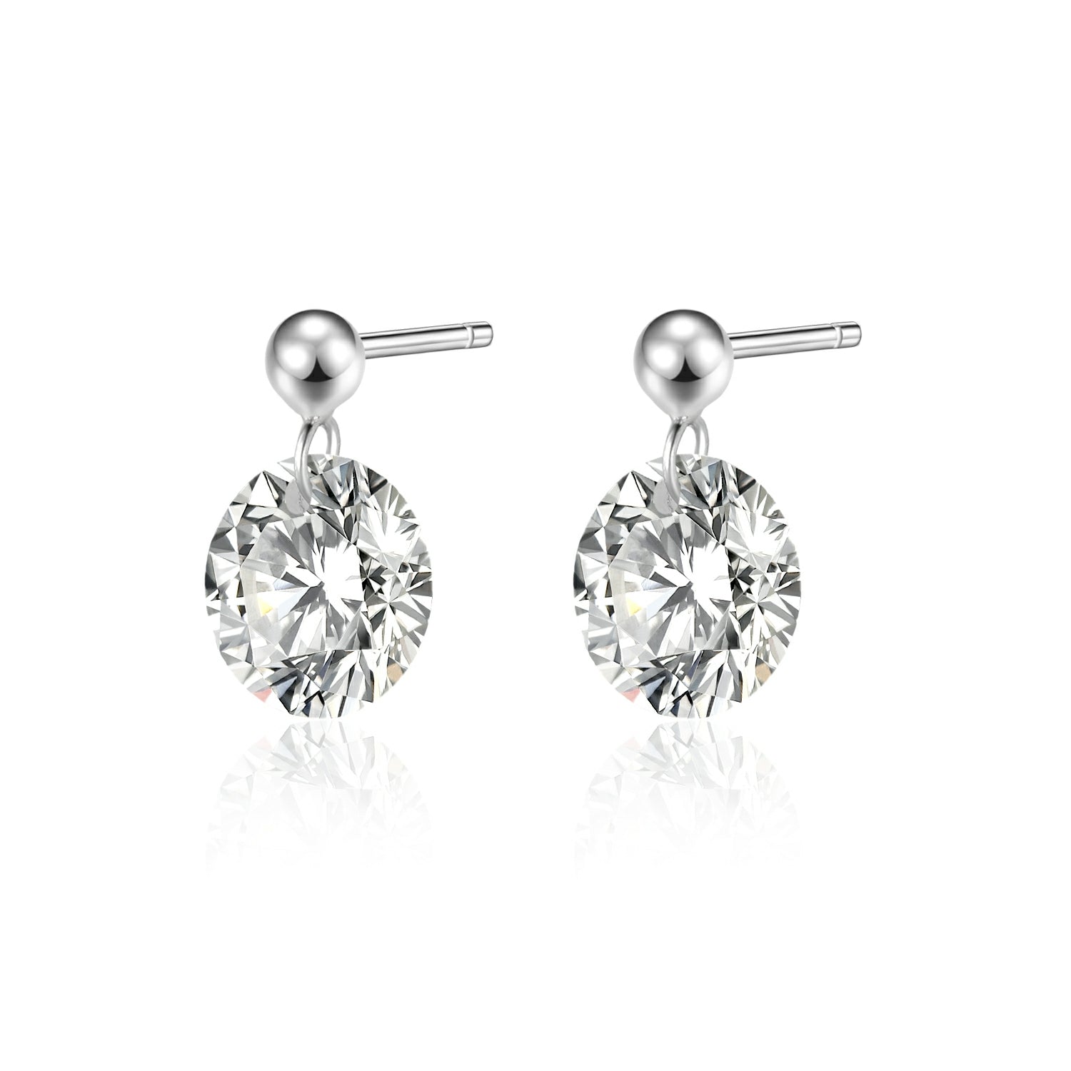 Top-quality Moissanite Luxury And Fashionable Light Luxury Jewelry Silver Stud Earrings S925 Silver Plated Platinum