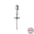 Sword Diy Pendant Parts S925 Sterling Silver Beads