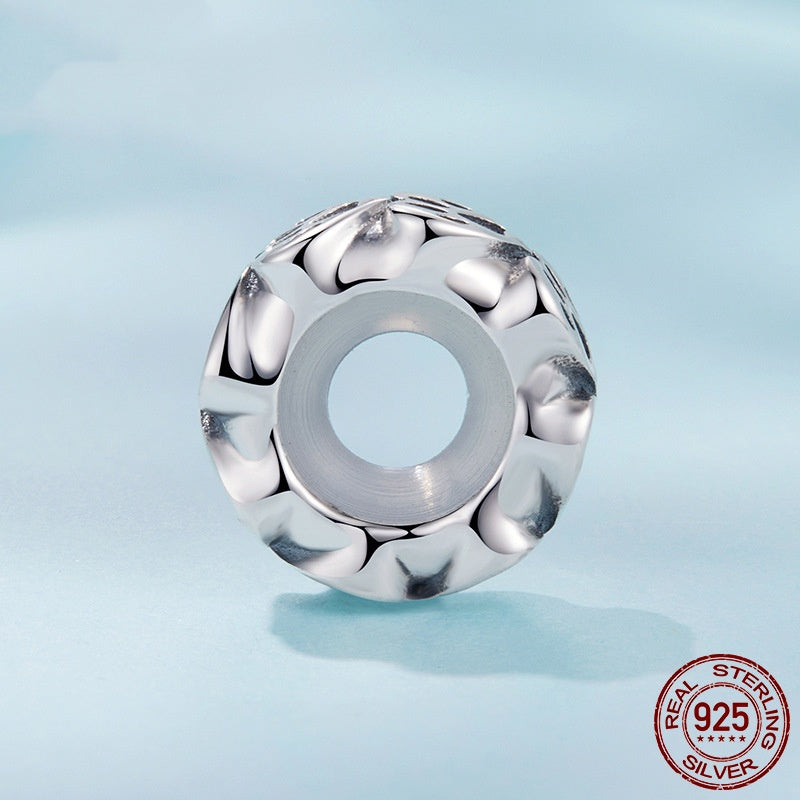 Positioning Spacer Beads Simple Cat Paw Print S925 Sterling Silver Bracelet Beads