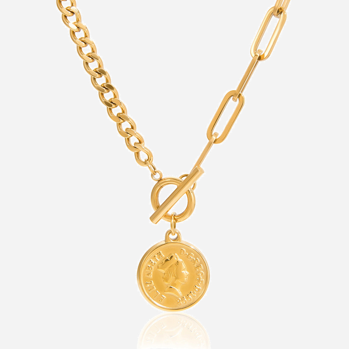 Elegant Understated Design With A Classic 18K Gold Stainless Steel Necklace