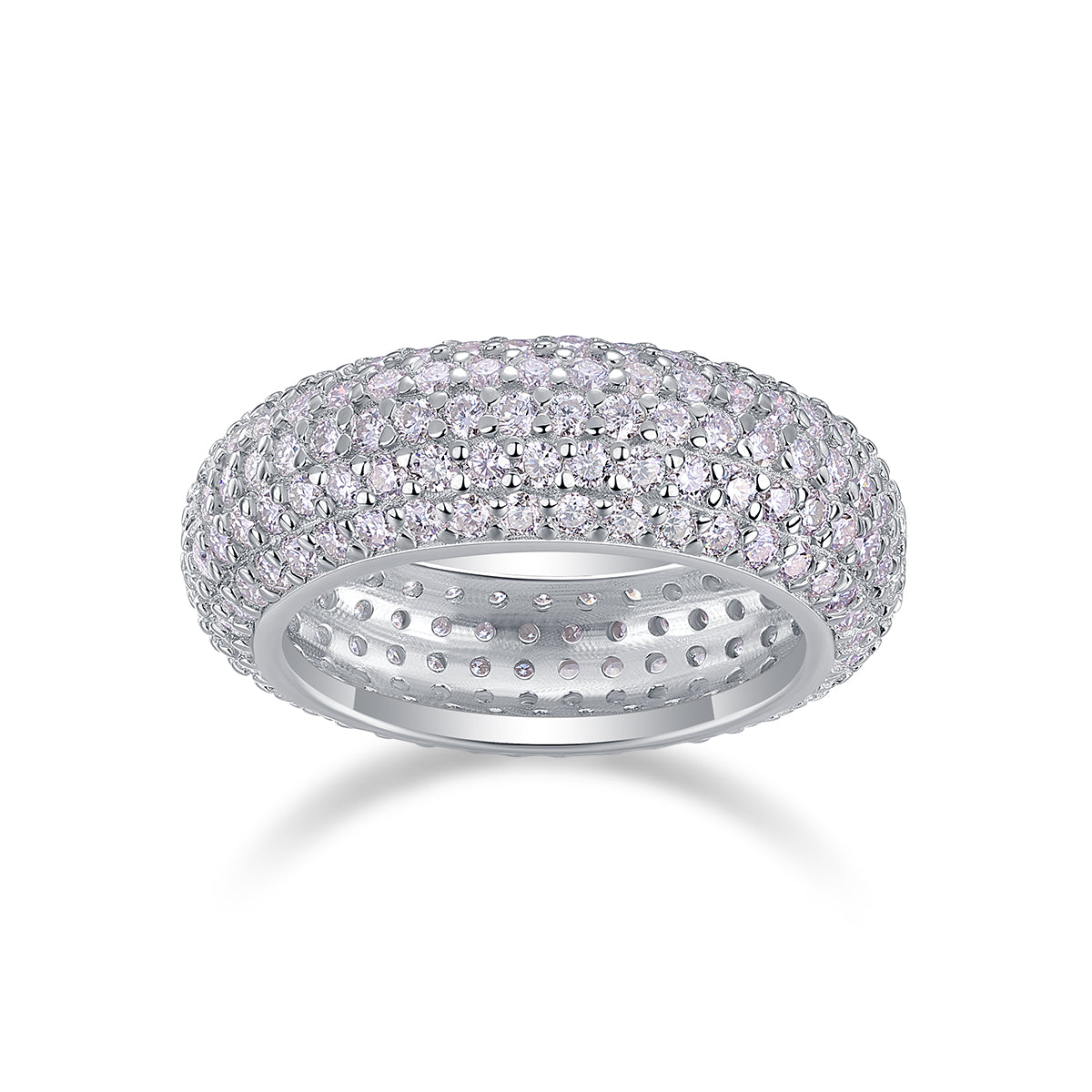 The Ring - Set With Top-quality Moissanite S925 Silver And Platinum-plated Diamond Wedding Ring Can Be Inspected With A Diamond Pen