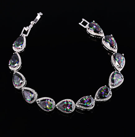 Womens Korean-Style Multicolor Gemstone Bracelet