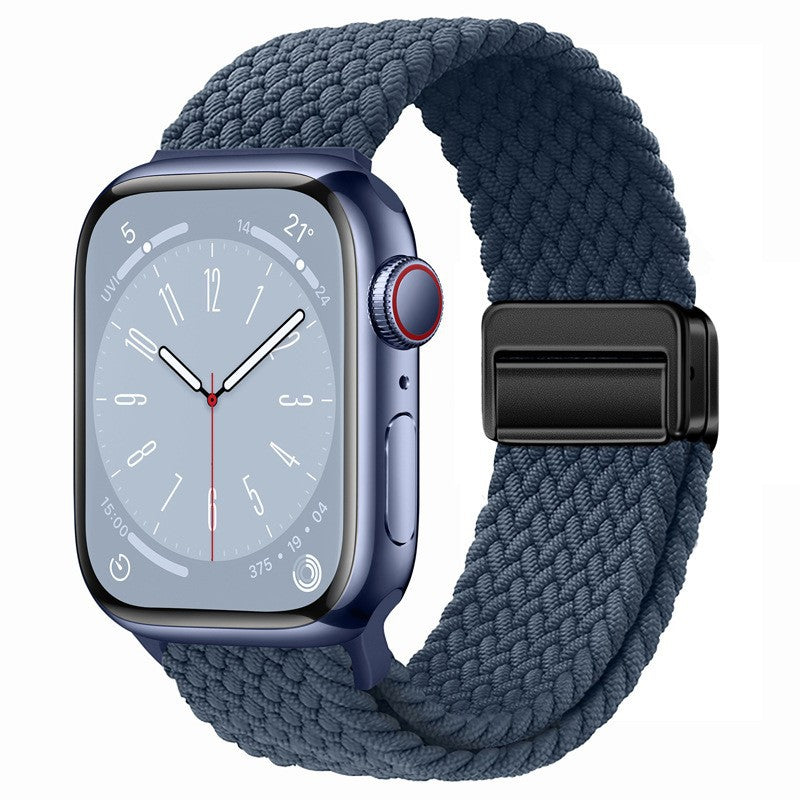 Metal Magnetic Buckle Nylon Braided Stretch Strap