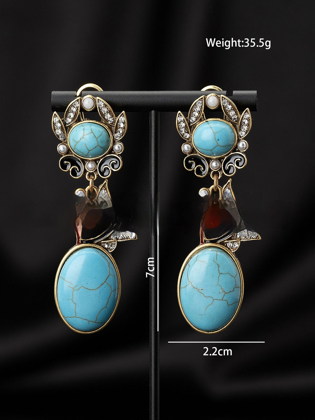 European And American Retro Turquoise Jewelry Set