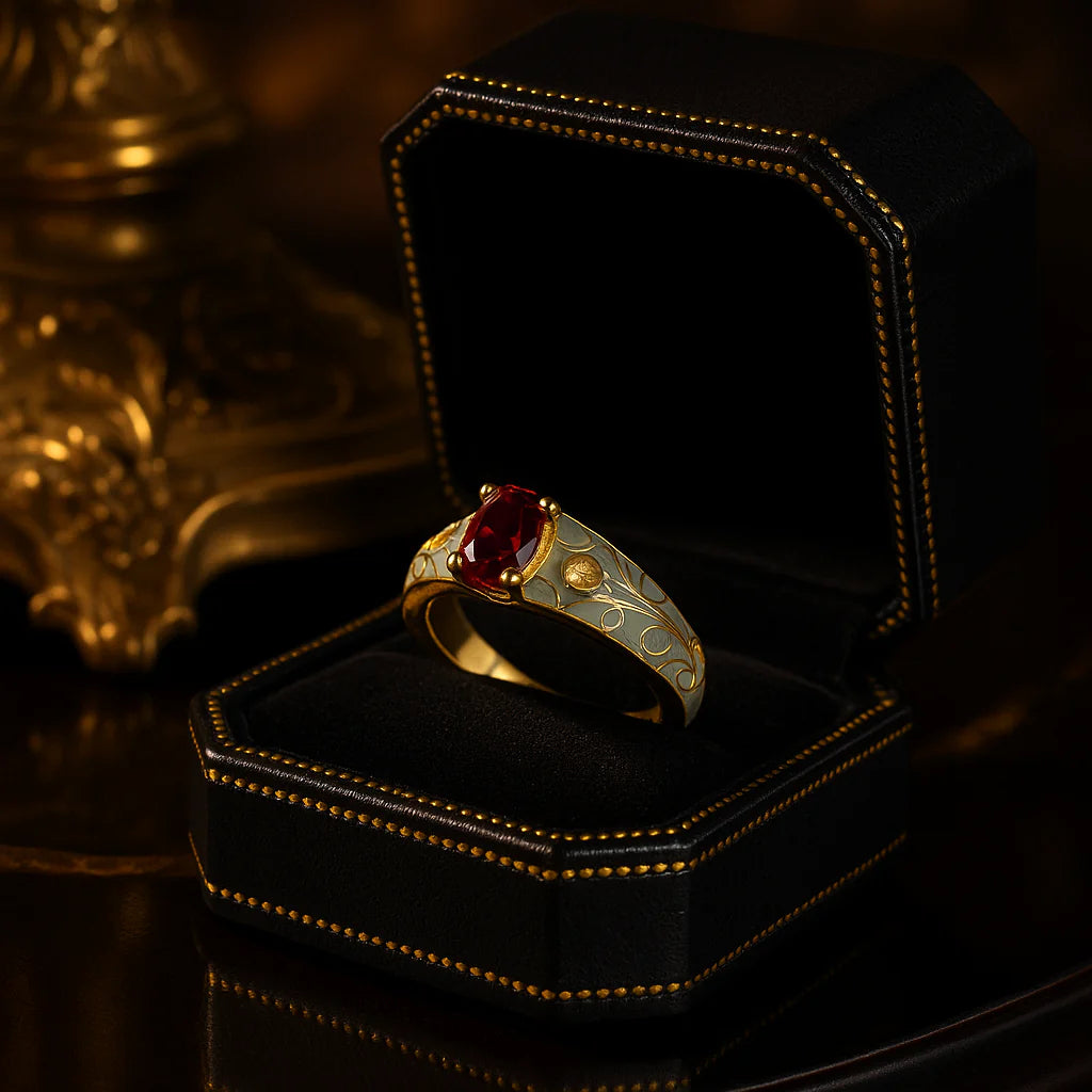 Stylish And Elegant Red Crystal Ring
