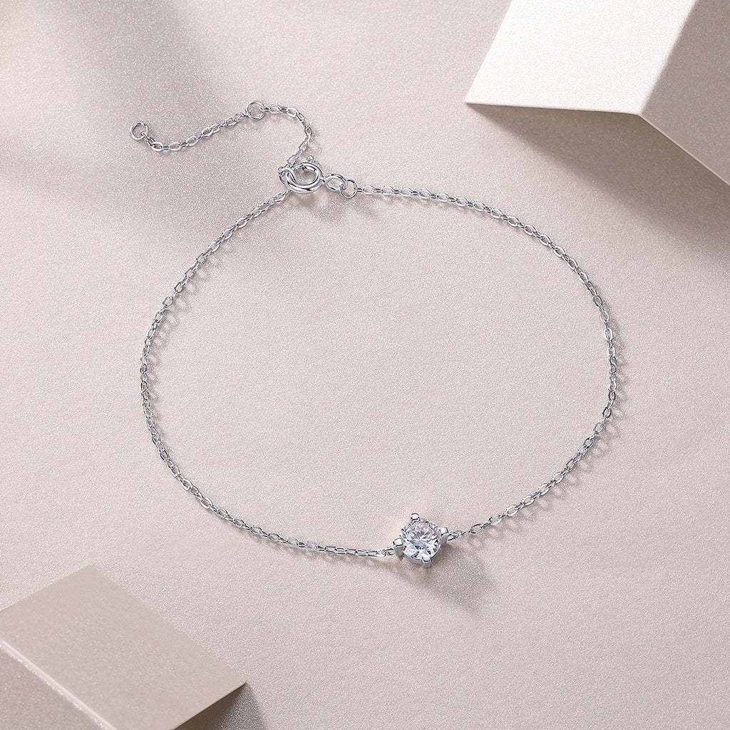 Cross-linked Bracelet - Set With Top-quality Moissanite, A Luxurious And Fashionable Light Luxury Jewelry Silver Bracelet, S925 Silver-plated Platinum