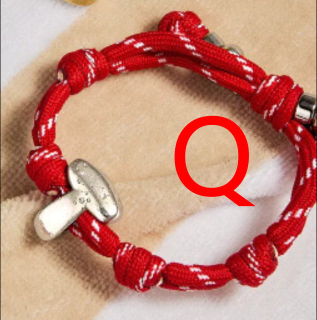 Colorful Braided Rope Bracelet With 26 English Letters  Pendant