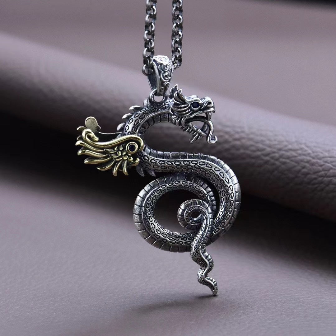 New Wing Dragon Pendant S925 Silver National Trend Personality