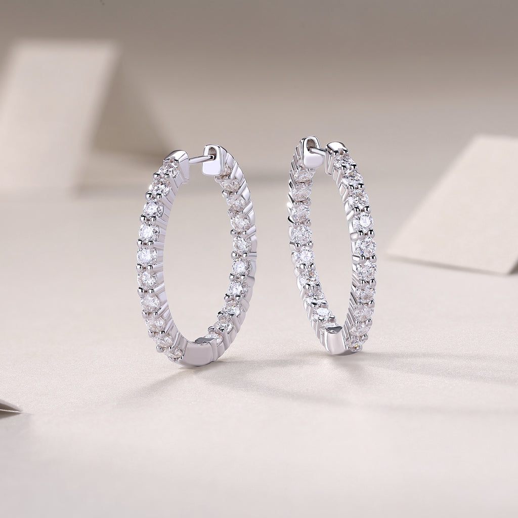 Mermaid - A Fashionable And Trendy Accessory Set With Top-quality Moissanite S925 Silver And Platinum-plated Stud Earrings. It Can Be Tested In Gold Rose Gold With A Diamond Pen