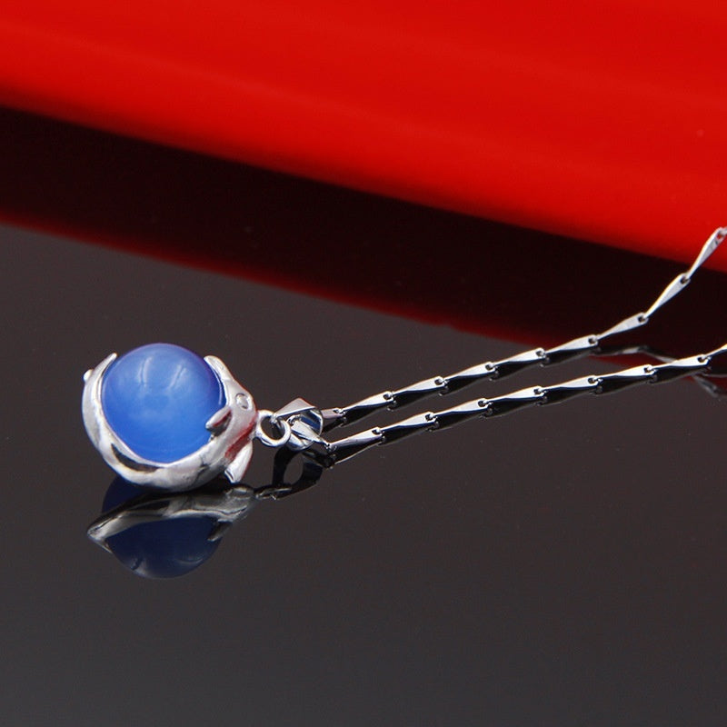 925 Silver Necklace Box Snake Chain Melon Seed Pattern Water Wave Design