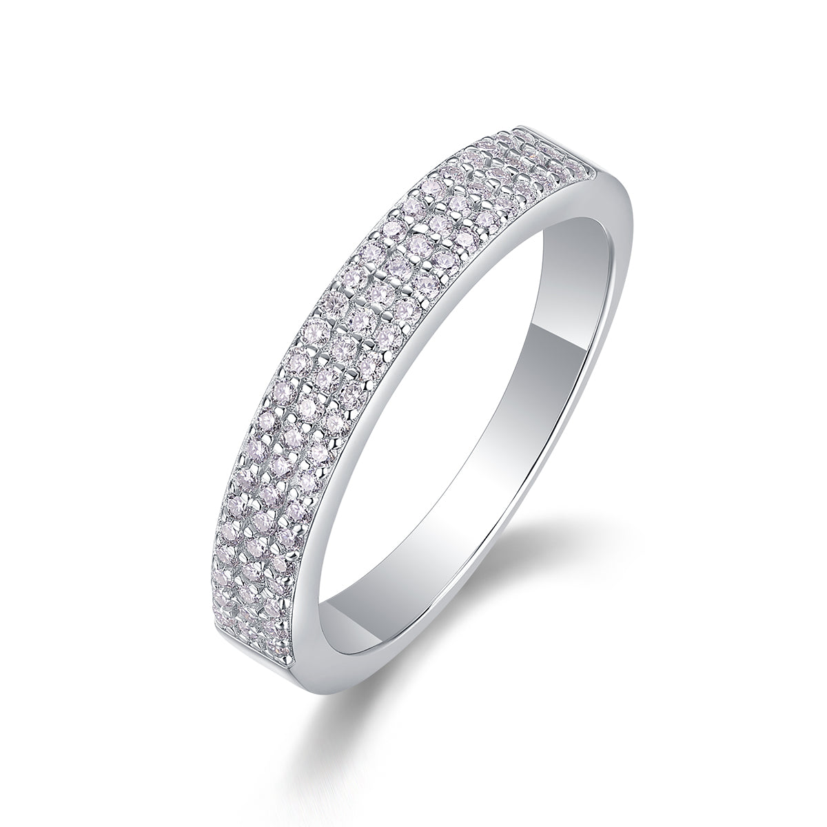 Dancing Gracefully - A Wedding Ring Set With Top-quality Moissanite S925 Silver And Platinum-plated Diamond. The Ring Can Be Tested With A Diamond Pen In Yellow Gold And Rose Gold