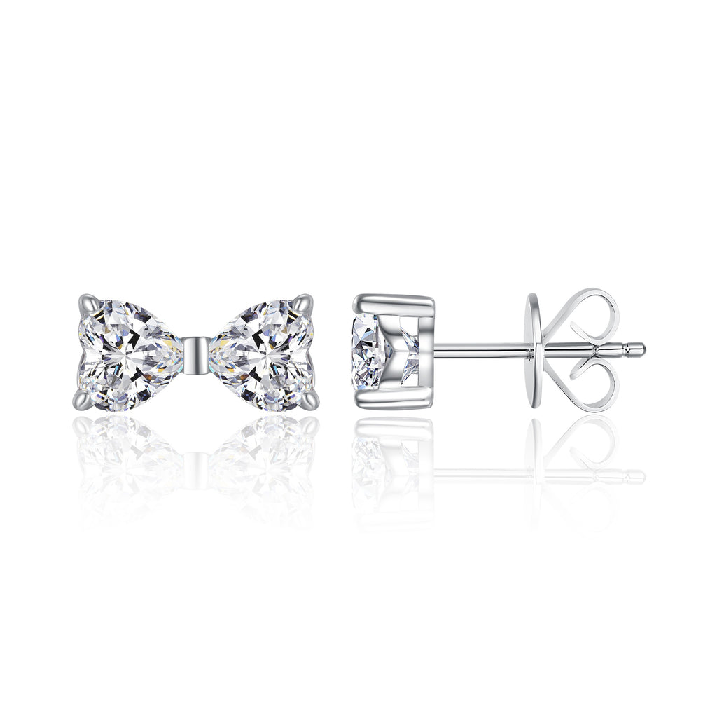 Heart-shaped Moissanite Set With Top-quality Moissanite Luxury And Fashionable Light Luxury Jewelry Silver Stud Earrings S925 Silver-plated Platinum