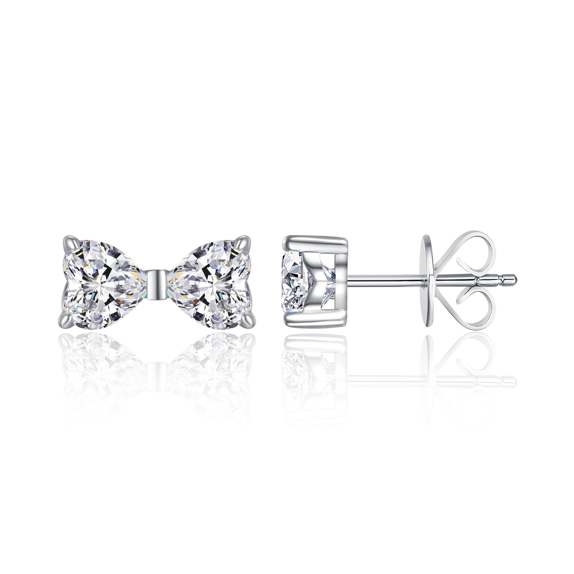Heart-shaped Moissanite Set With Top-quality Moissanite Luxury And Fashionable Light Luxury Jewelry Silver Stud Earrings S925 Silver-plated Platinum