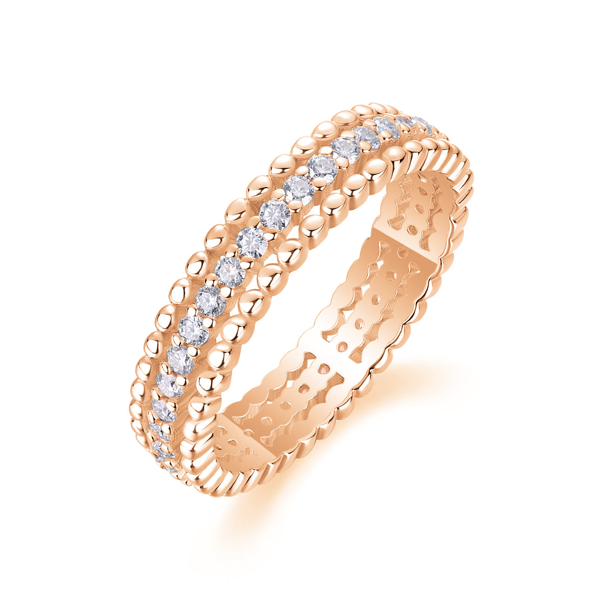 Autumn Stroll - A Wedding Ring Set With Top-quality Moissanite S925 Silver And Platinum-plated Diamond Can Be Tested With A Diamond Pen. The Ring Is In Gold And Rose Gold