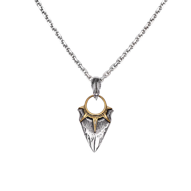 Fashion Simple Eagle Head Sun Spear Head Pendant