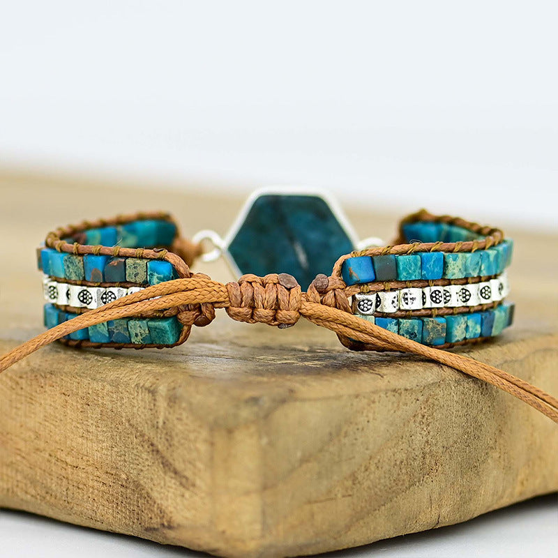 Ximia Bracelet With Natural Stone Cube Chain