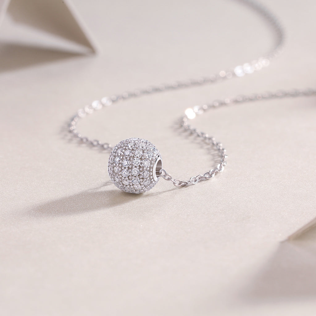 Meet At This Moment - S925 Silver Plated Platinum Jewelry Pendant Necklace Set With Top-quality Moissanite Fashion Light Luxury Jewelry