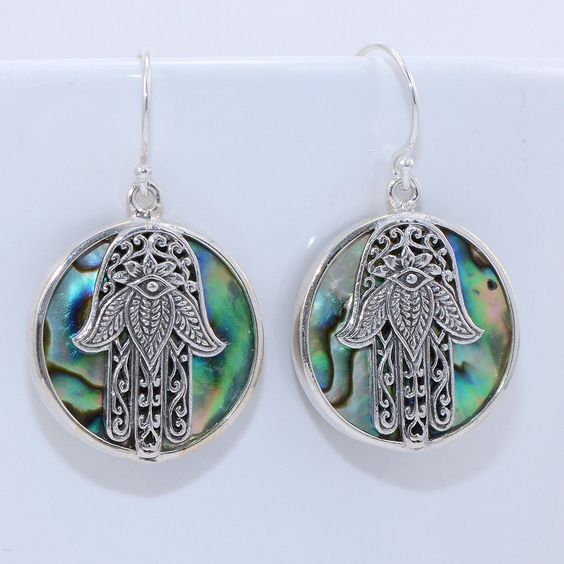 Round Semi-precious Stone-framed Stud Earrings