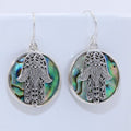 Round Semi-precious Stone-framed Stud Earrings