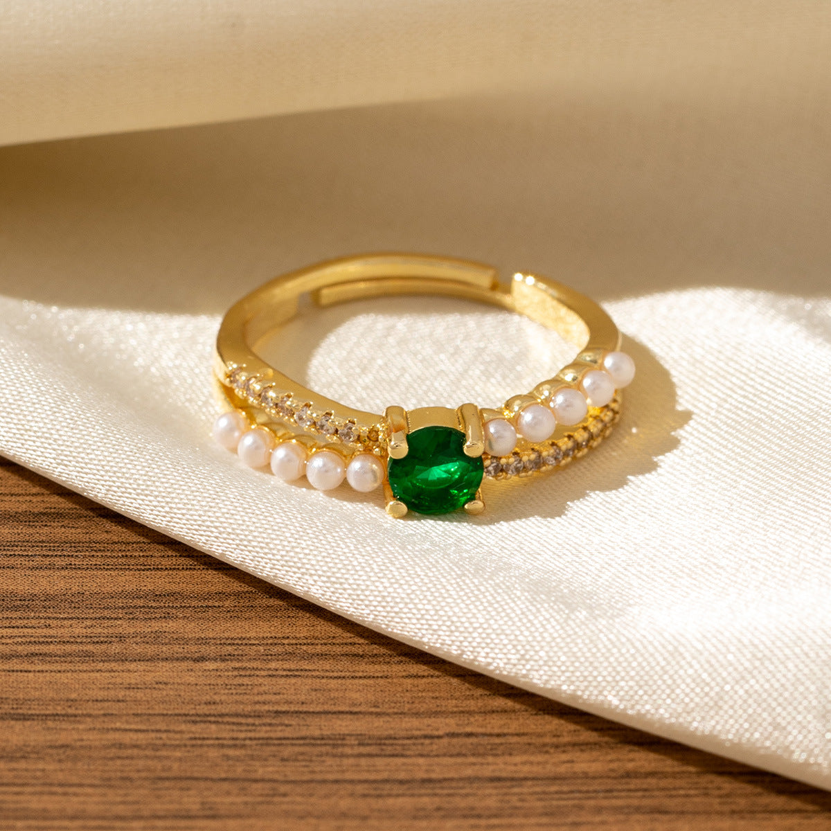 Vintage Emerald-look Diamond Ring