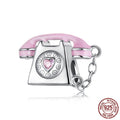 S925 Sterling Silver Vintage Phone Diy Beaded