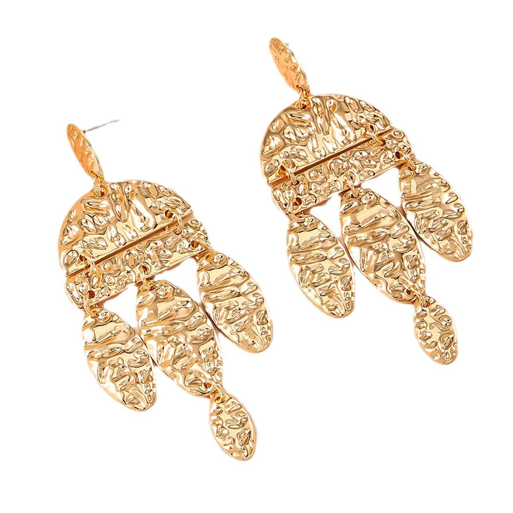 Golden Irregular Rhythm Pattern Hip-Hop Earrings For Women