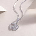 Double Ring Combination - Set With Top-quality Moissanite Fashionable Light Luxury Jewelry Silver Pendant Necklace S925 Silver Electroplated Platinum