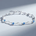 Wave Crystal Love Womens Bracelet Blue Diamond High-End Bracelet