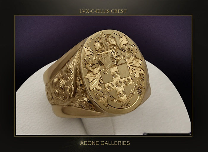 New Golden Mysterious Totem Fountain Sculpture Ring