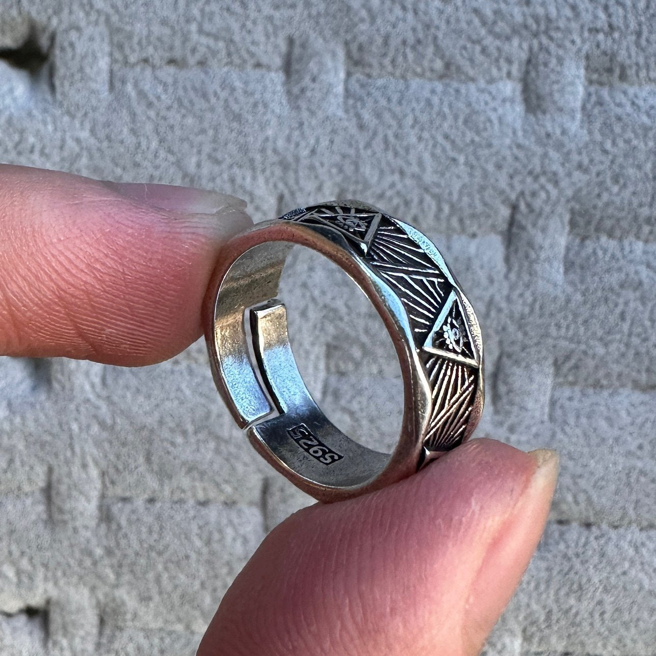 Vintage Vintage Men's Niche Adjustable Ring With An Open Mouth