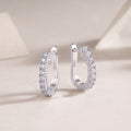 Modern Guide - Premium Moissanite Luxury Fashion Light Luxury Jewelry Silver Stud Earrings S925 Silver Plated Platinum