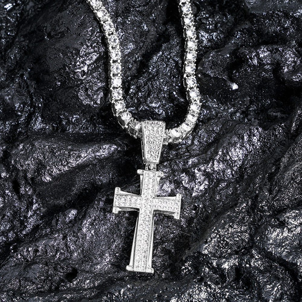 Hip-Hop Cross Necklace Personalized Zinc Alloy Design