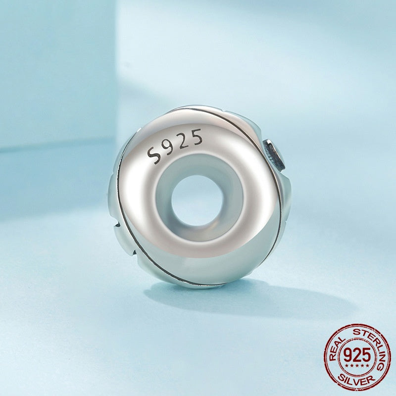 Silicone Positioning Bracelet Spacer Beads S925 Sterling Silver DIY Bead